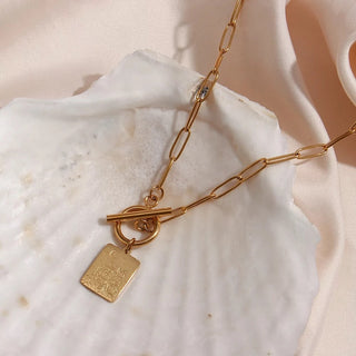 Moon Glow Toggle Gold Necklace