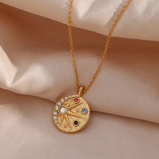 Bella Moon Stars Coin Gold Necklace