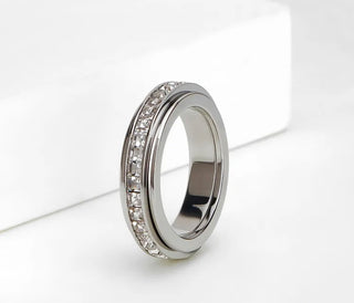 Crystal Studded Spinner Ring