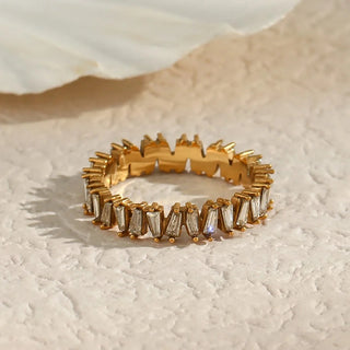 Baguette Crystal Tennis Ring