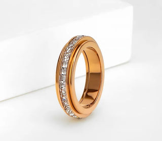 Crystal Studded Spinner Ring