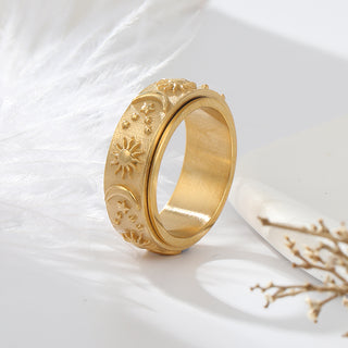 Starry Sky Anxiety Spinner Ring Moon Ring