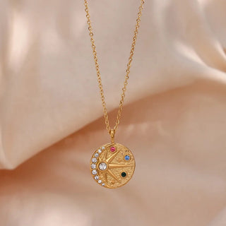 Bella Moon Stars Coin Gold Necklace