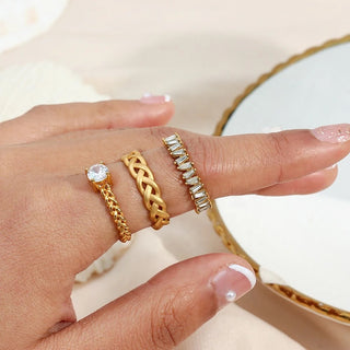 Baguette Crystal Tennis Ring