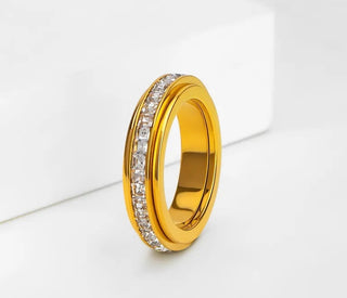 Crystal Studded Spinner Ring