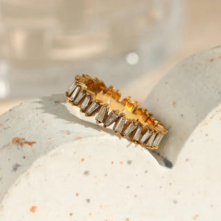 Baguette Crystal Tennis Ring